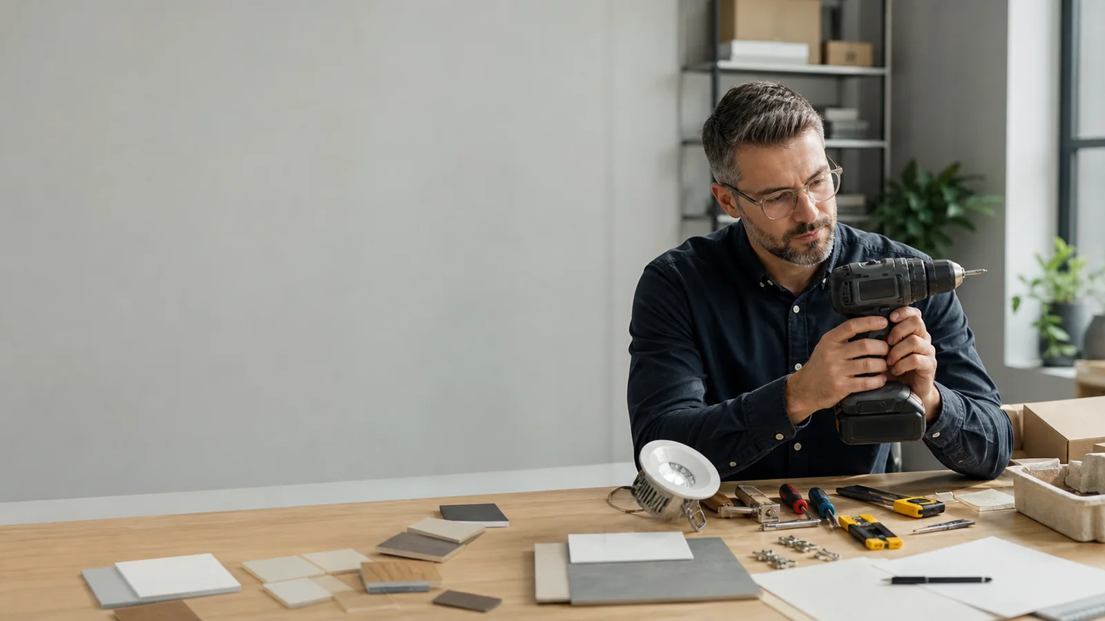 Home-improvement tools, fixtures, and product documentation under review
